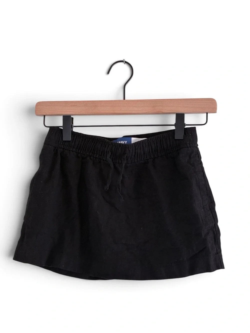 Old Navy | Like new black linen blend elastic waist mini skirt girls size 8